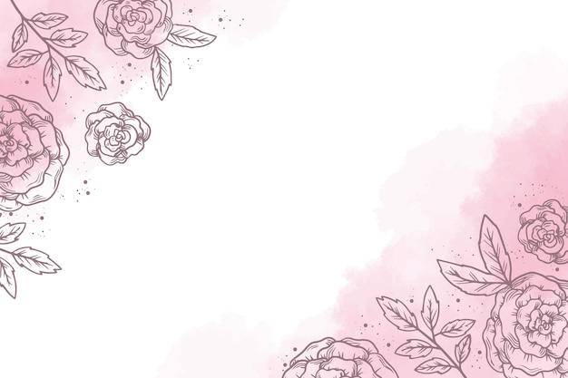 Free vector hand painted watercolor floral background