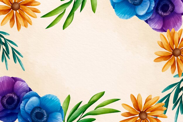 Hand painted watercolor floral background