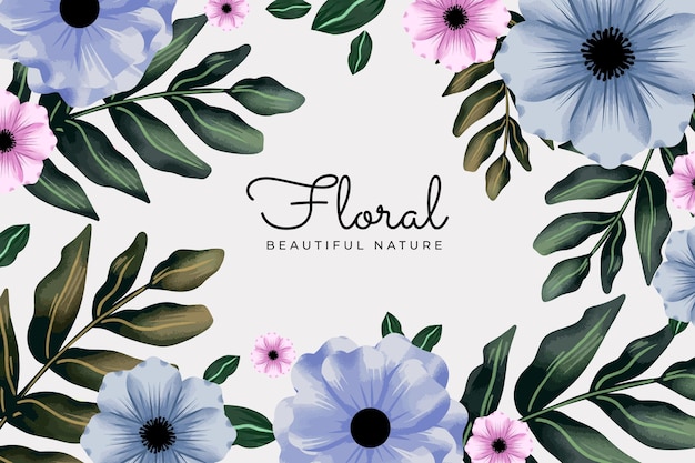 Free vector hand painted watercolor floral background