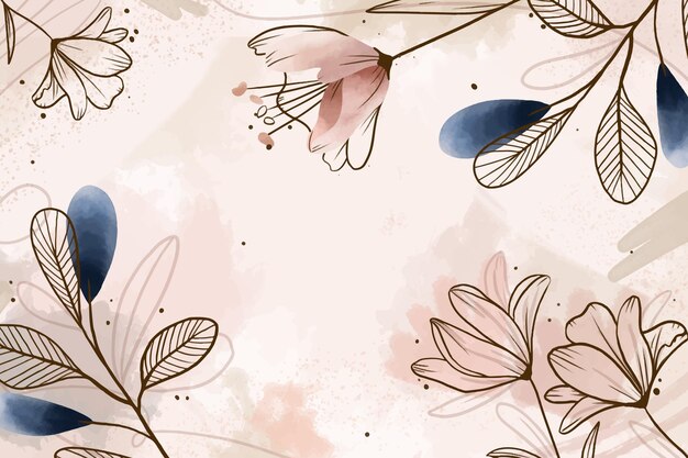 Hand painted watercolor floral background