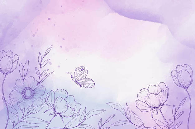 Hand painted watercolor floral background