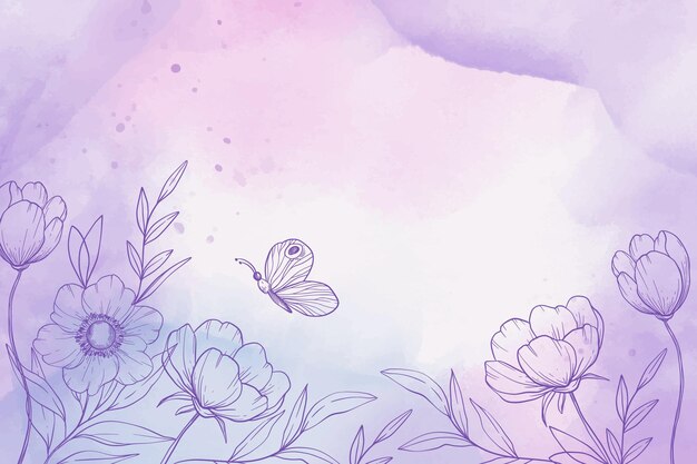 Hand painted watercolor floral background