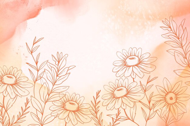 Hand painted watercolor floral background