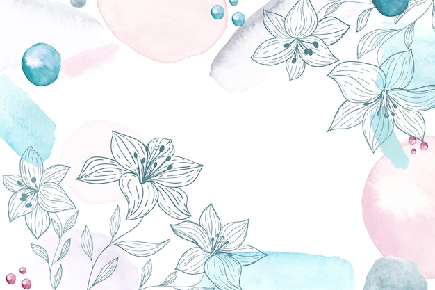 Hand painted watercolor floral background