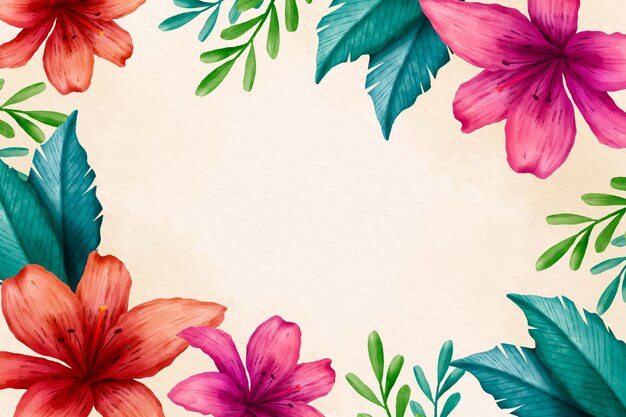 Hand painted watercolor floral background