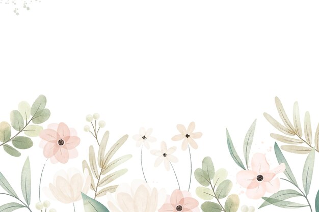 Hand painted watercolor floral background