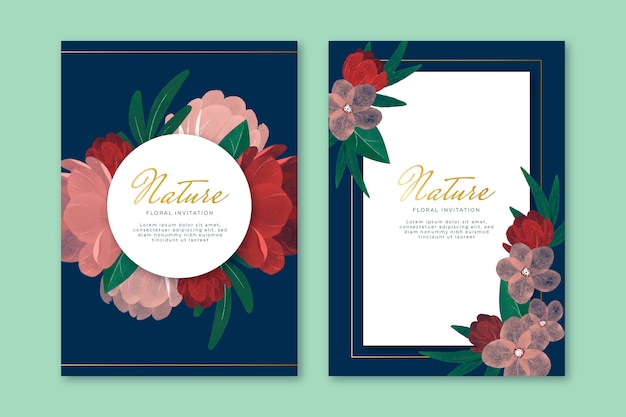 Free vector hand painted watercolor floral cards collection