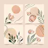 Free vector hand painted watercolor floral cards collection