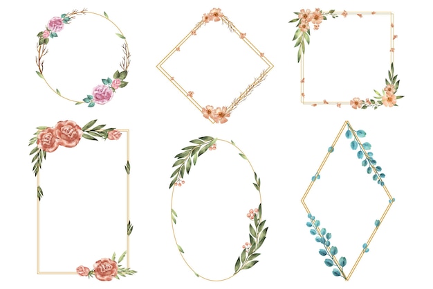 Free vector hand painted watercolor floral frame collection