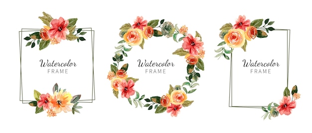 Free vector hand painted watercolor floral frame collection