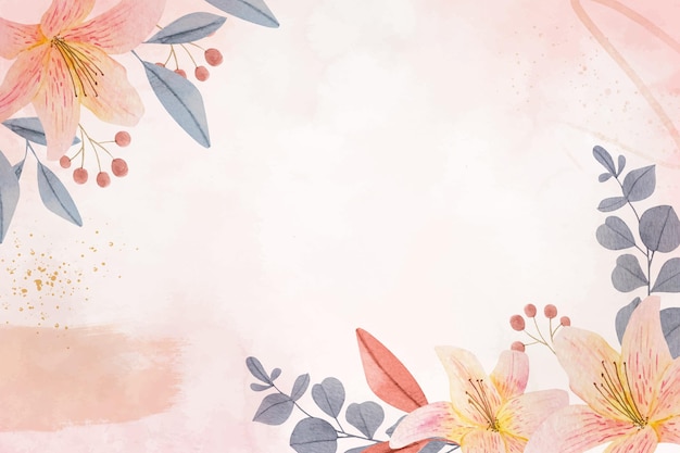 Hand painted watercolor floral wallpaper