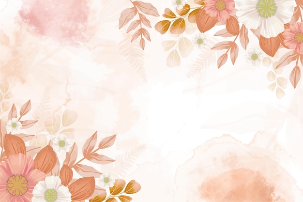 Hand painted watercolor floral wallpaper