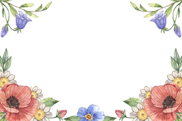 Hand painted watercolor floral wallpaper