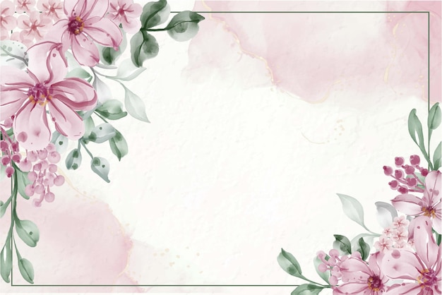 Hand painted watercolor flower background