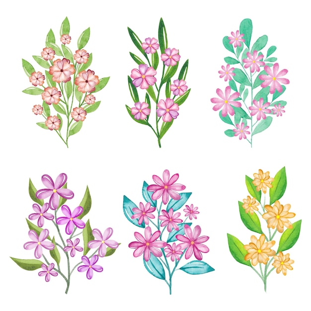 Free vector hand painted watercolor flower collection