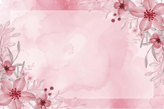 Free vector hand painted watercolor flower pink background