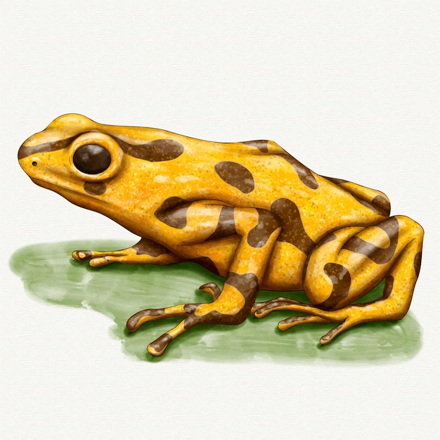 Free vector hand painted watercolor frog illustration