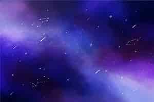 Free vector hand painted watercolor galaxy background