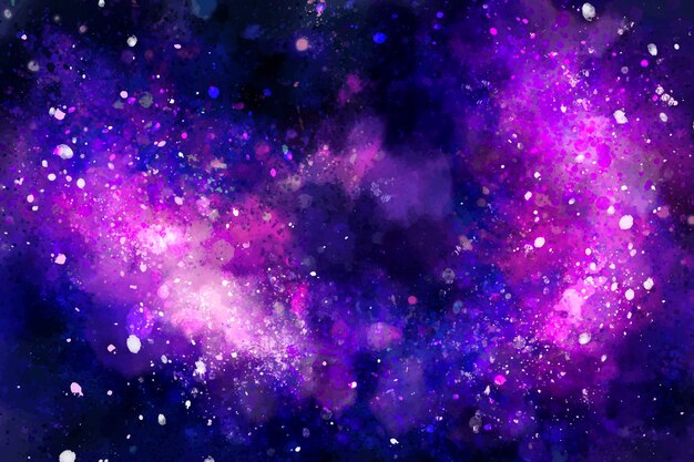 Hand painted watercolor galaxy background