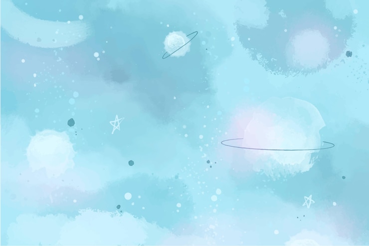 無料Vector 手描きの水彩銀河の背景