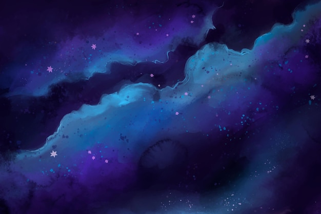 Hand painted watercolor galaxy background