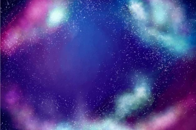 Free vector hand painted watercolor galaxy background