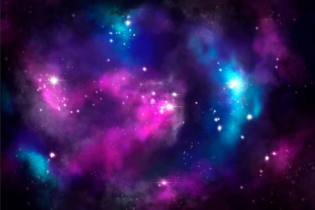 Hand painted watercolor galaxy background