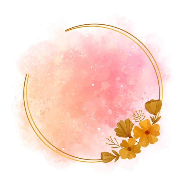 Free vector hand painted watercolor golden frame