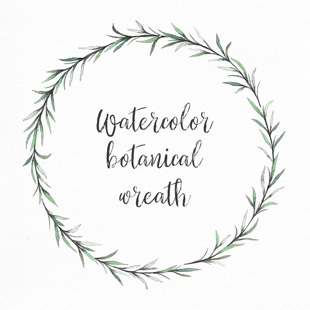 Free vector hand painted watercolor green wreath