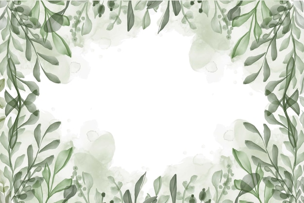 Free vector hand painted watercolor leaf greenery background