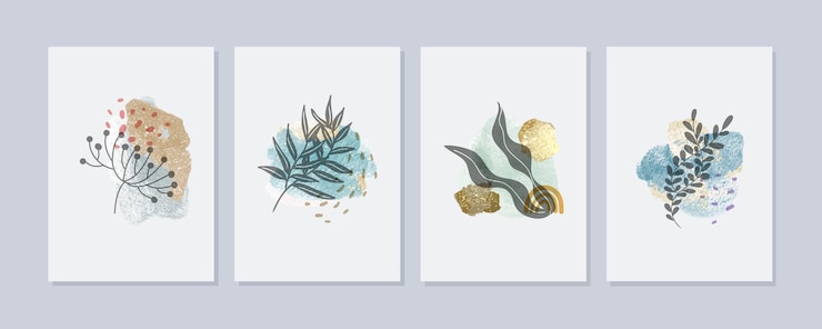 Free Vector hand painted watercolor minimal hand drawn cover collection