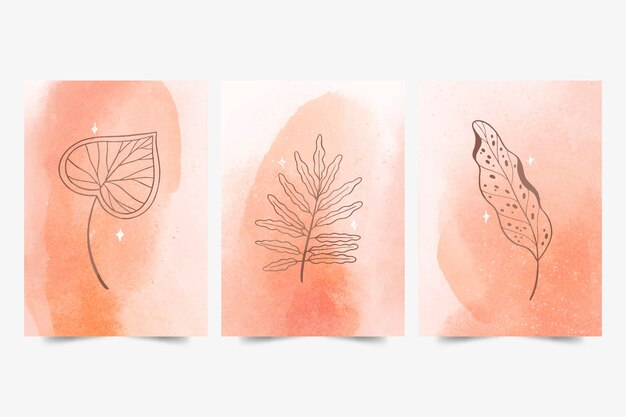 Hand painted watercolor minimal hand drawn cover collection