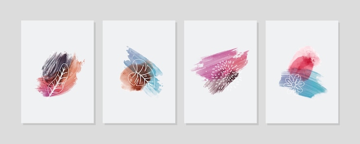 Free Vector hand painted watercolor minimal hand drawn covers collection