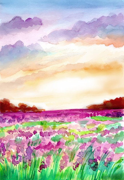 Hand painted watercolor nature background