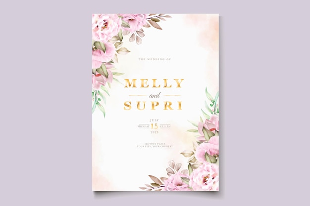 Free vector hand painted watercolor nature invitation card