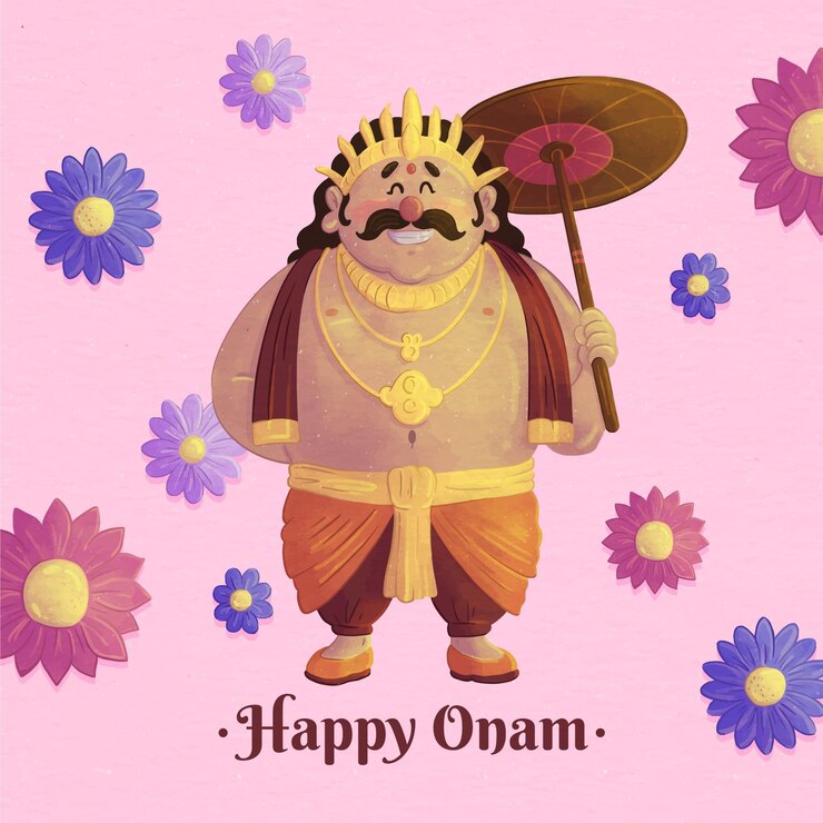 मुफ़्त वेक्टर hand painted watercolor onam illustration