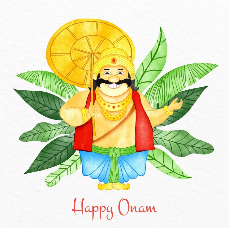 मुफ़्त वेक्टर hand painted watercolor onam illustration