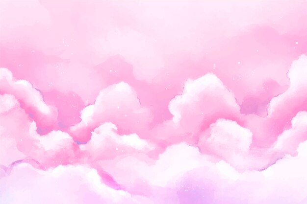 Hand painted watercolor pastel sky background