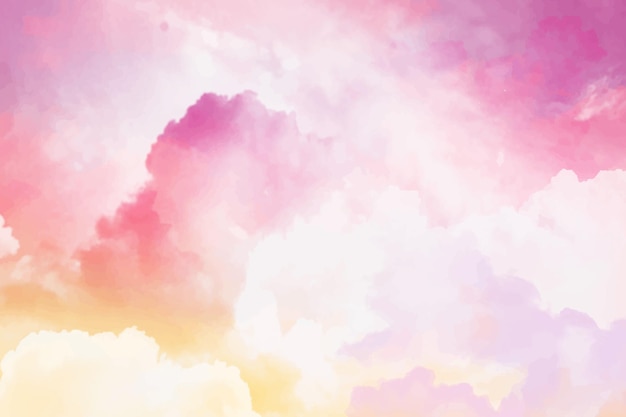 Hand painted watercolor pastel sky background