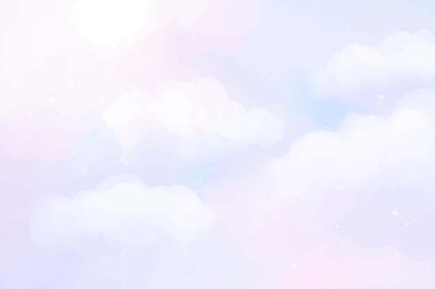 Hand painted watercolor pastel sky background