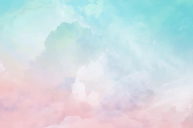 Hand painted watercolor pastel sky background