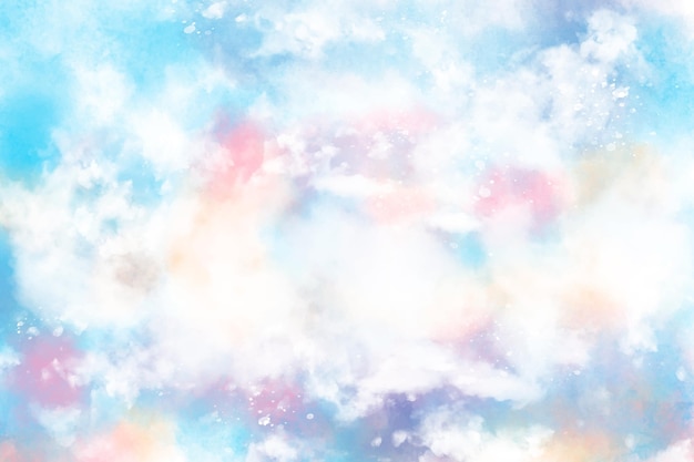 Free vector hand painted watercolor pastel sky background