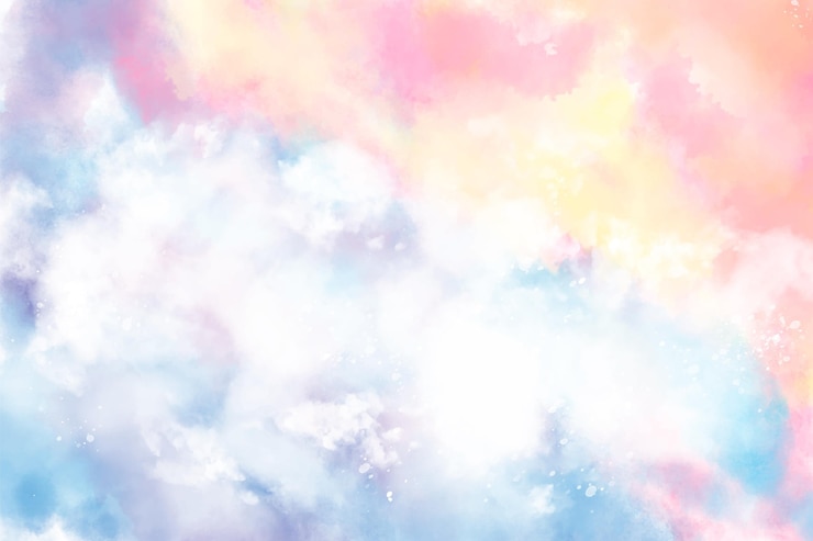 無料Vector 手描きの水彩パステル空の背景