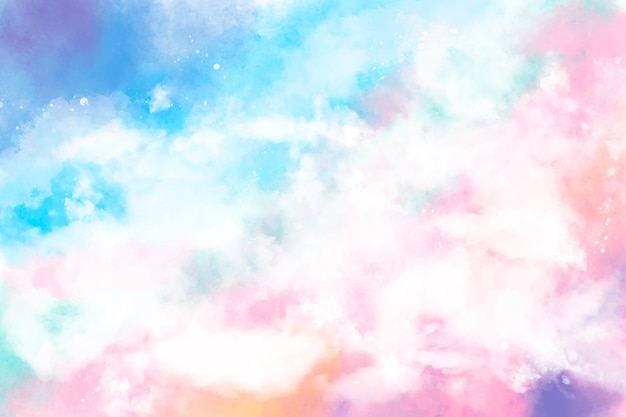 Free vector hand painted watercolor pastel sky background