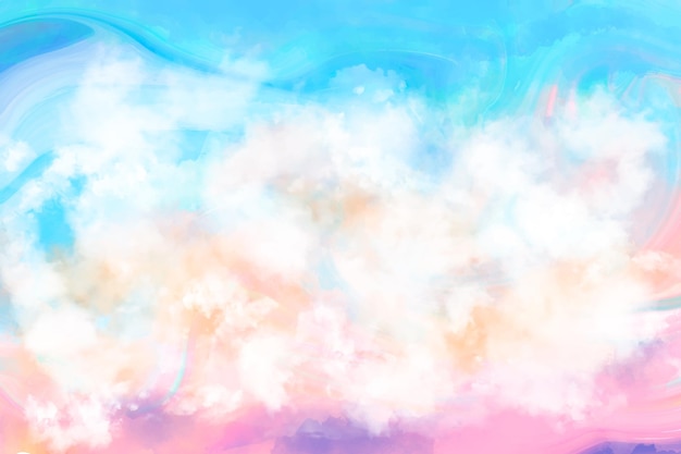 Free vector hand painted watercolor pastel sky background