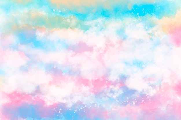 手描きの水彩画の夏の背景 無料のベクター