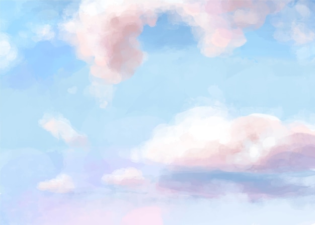 Free vector hand painted watercolor pastel sky background