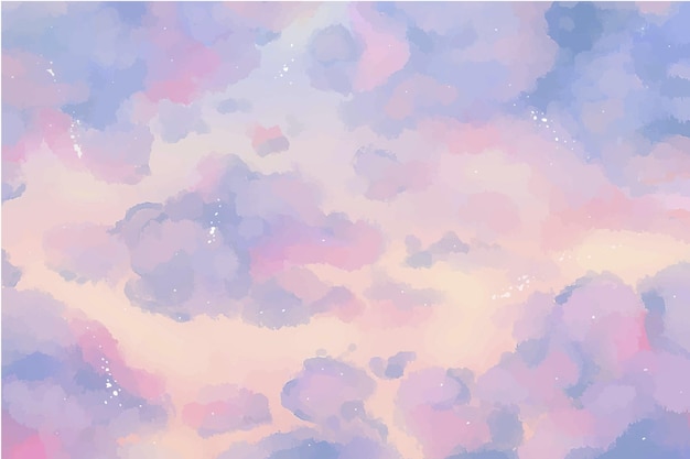 Hand painted watercolor pastel sky background