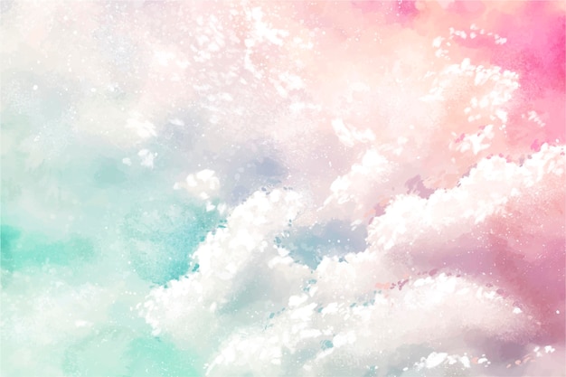 Hand painted watercolor pastel sky background