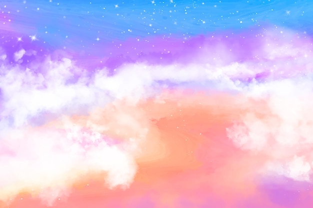 Free vector hand painted watercolor pastel sky background